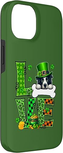 Miniatura 6 de Funda para iPhone XR LOVE Leopard Shamrocks Border Collie para el Día de San Patricio