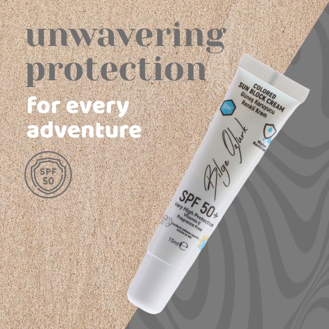 Bilge Öztürk Zinc Oxide Coloured Sun Cream Kids Adults, SPF 50 Face Moisturizing Mineral Sunscreen - Image 3
