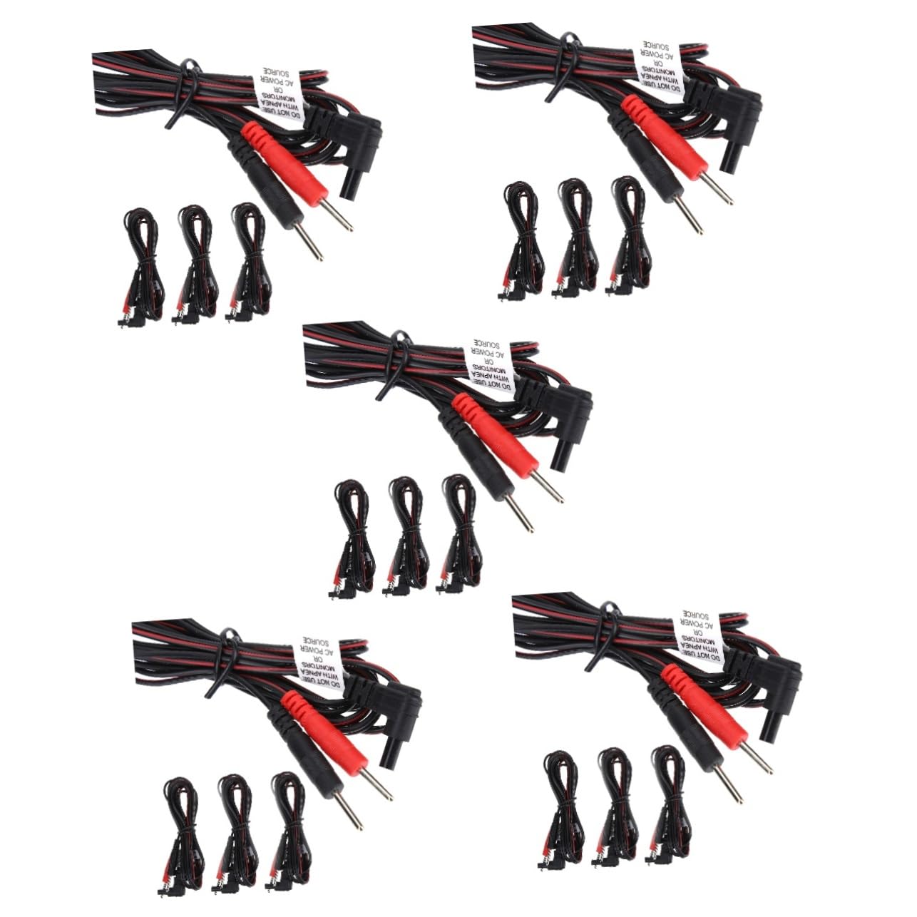 Beavorty 5 Sätze Elektrodenkabel Pads Stabmixwe Hochleistung Elektrodenleitung Elektrodenanschluss Kabel Für Physiotherapiegerät Kabel Für Maschine Kupferkabel 4 Stück * 5