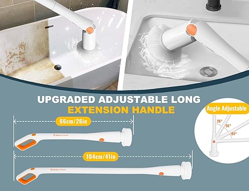 Miniatura 5 de Zeutch Electric Spin Scrubber, 2023 New Shower Scrubber for Cleaning with 4 Replacement Head, 2 Dual Speeds Bathroom Scrubber, Cleaning Brush with