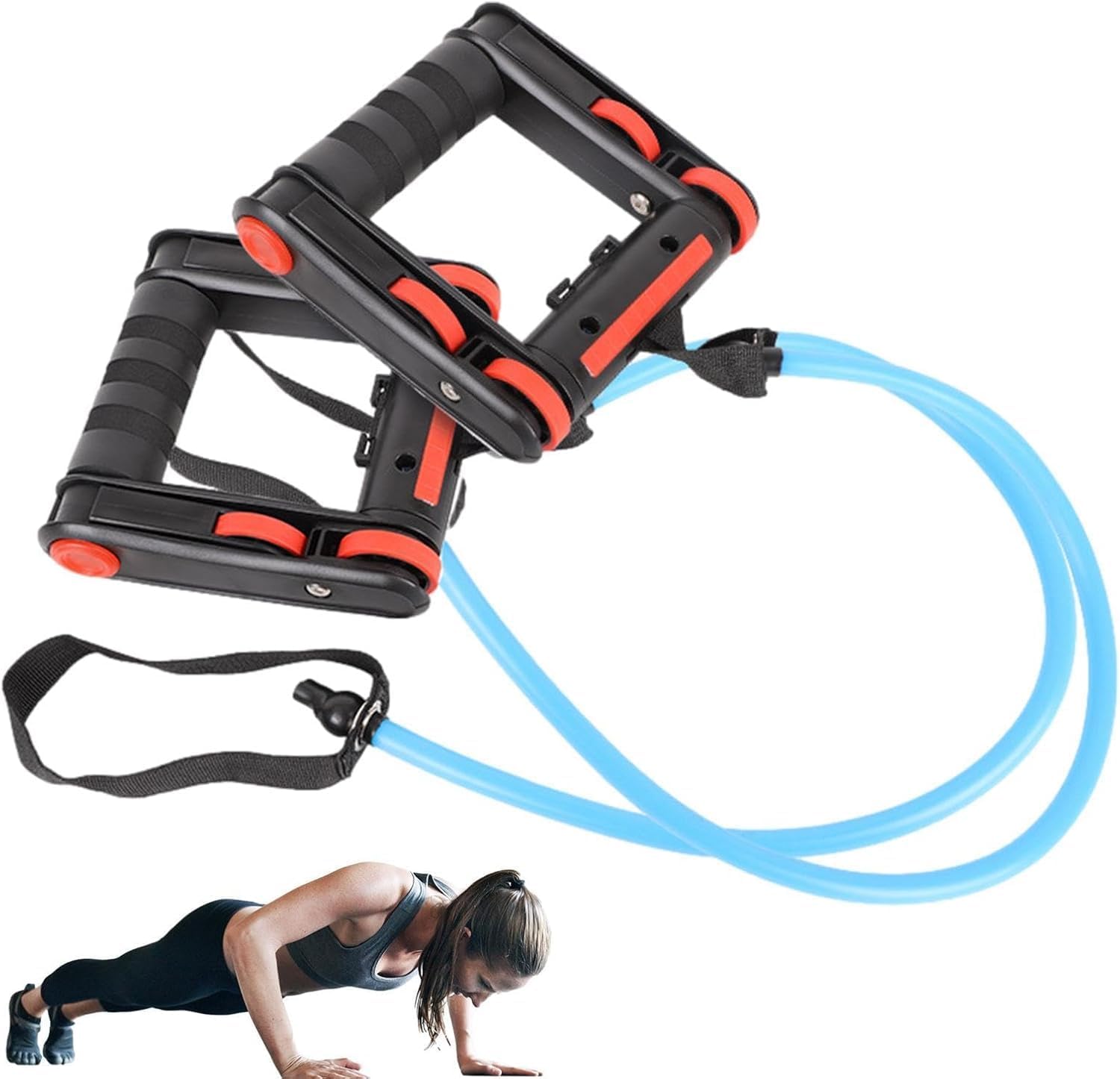 Abdominal Wheel and Push Up Handles 2-in-1 Compact Foldable and Portable Comfortable Home Fitness Equipment Abdominal Trainer Abdominal Roller-image-7