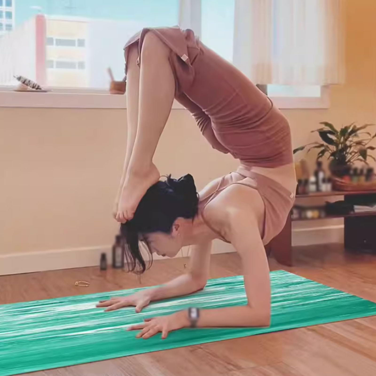 Tappetino da yoga in gomma, tappetino for esercizi comfort, spessore 4 mm, supporto for tutti i tipi di yoga, pilates ed esercizi a terra