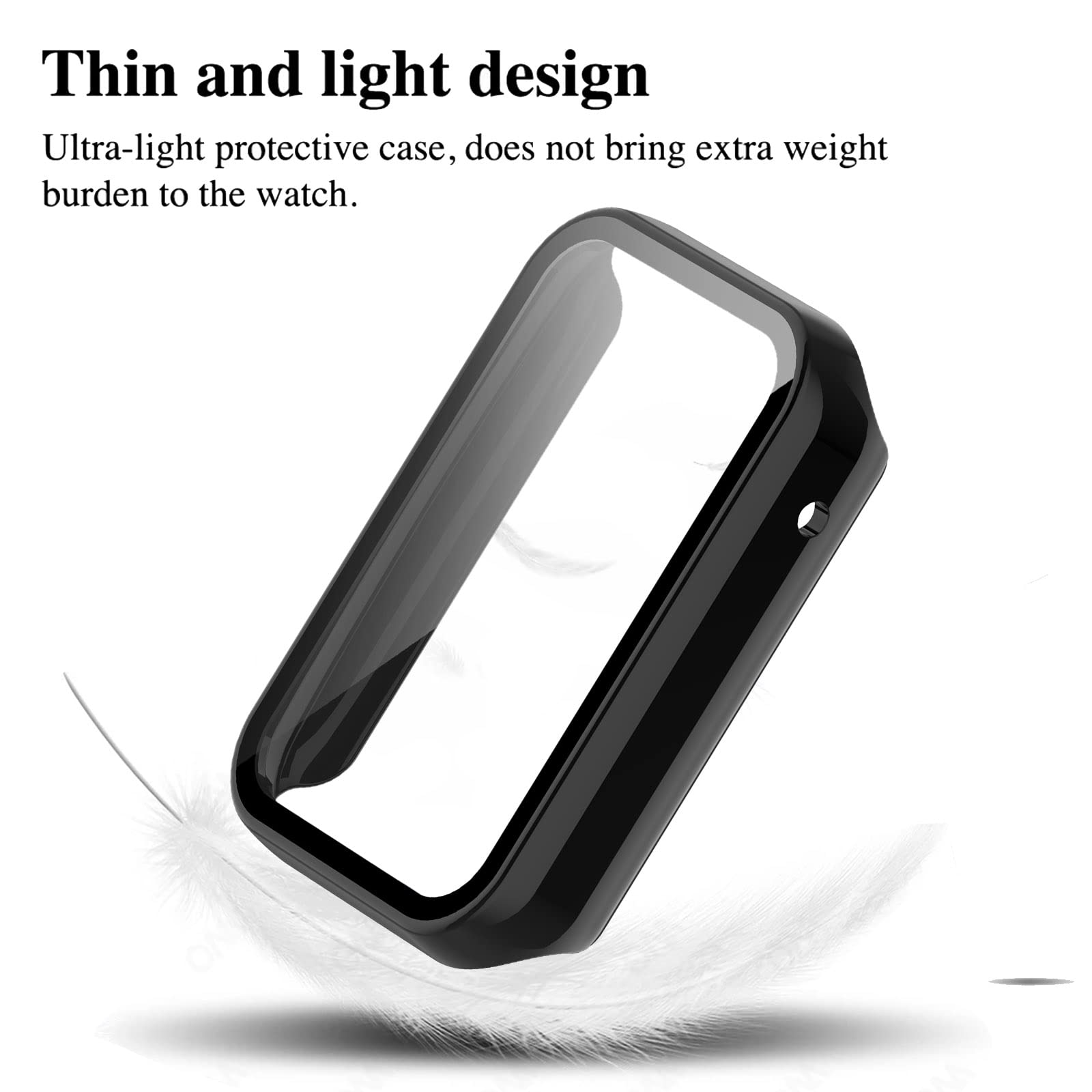 Msm-case trasparente con Pellicola Protezione Schermo Vetro Temperato per Xiaomi Mi band 6/5/4/3/mazfit Band 5, 9H Durezza PC Case,Bumper,Sottile Case Protettiva Completa per Smart Mi band 6/5/4/3