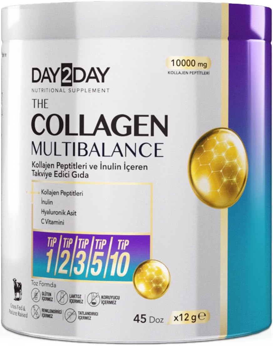 DAY2DAY The Collagen Multi Balance, Vitamin ve Mineral İçeren Kolajen Takviyesi, Cilt Sağlığı, Saç ve Tırnak Desteği, Eklem ve Bağ Doku Desteği