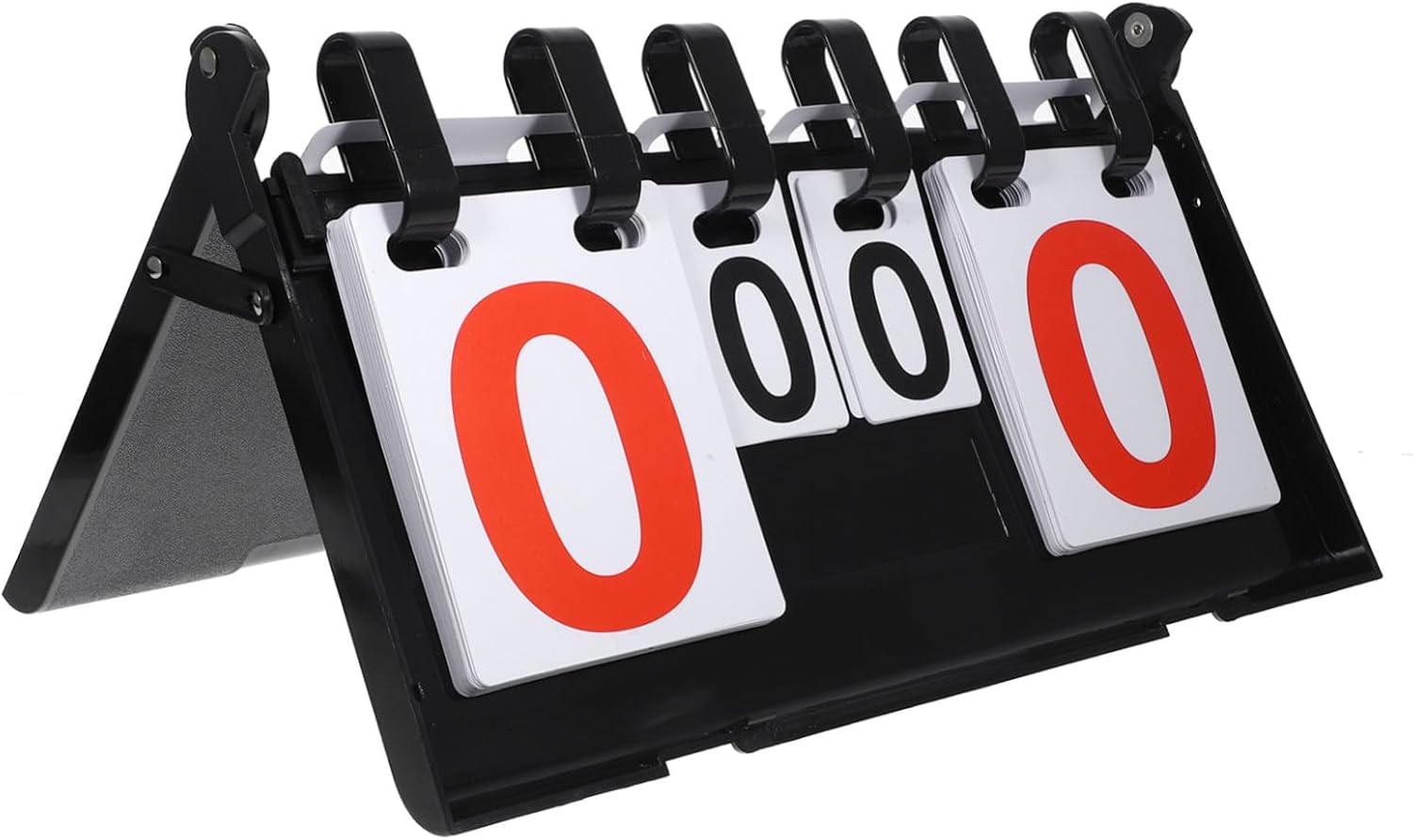Multi-Sport Flip Scoreboard for Basketball Baseball Volleyball Tennis Portable Tabletop Scorekeeper with Clear Red Digits Plastic Sports Supplies