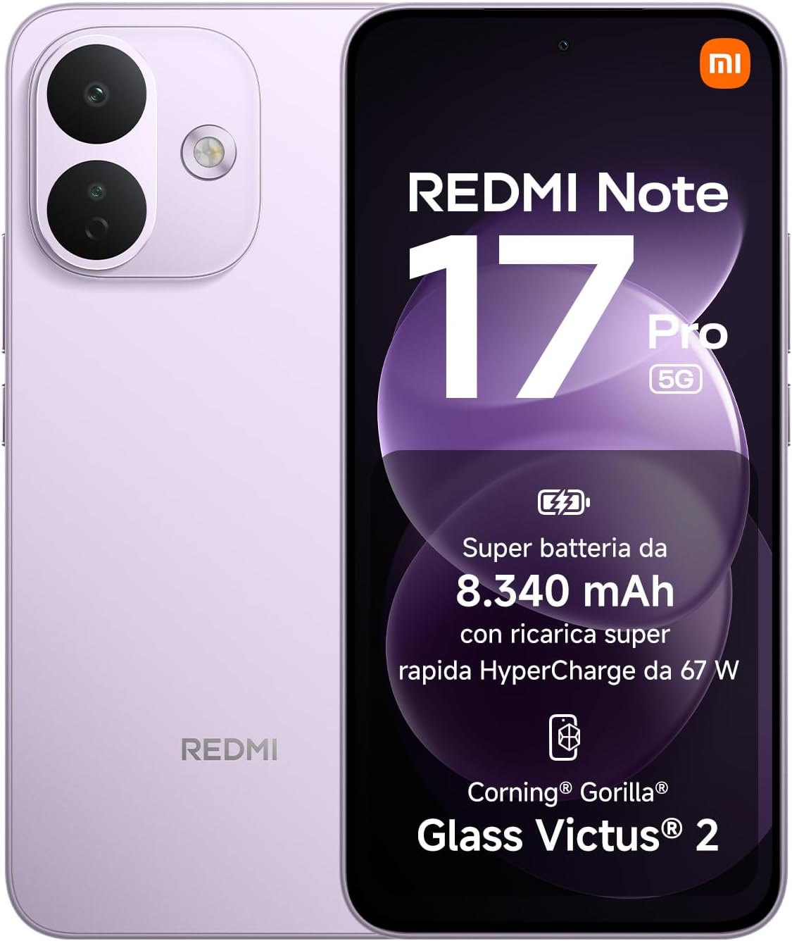 REDMI Note 17 Pro 5G, Smartphone 12+256GB, Purple, Batteria da 8340 mAh