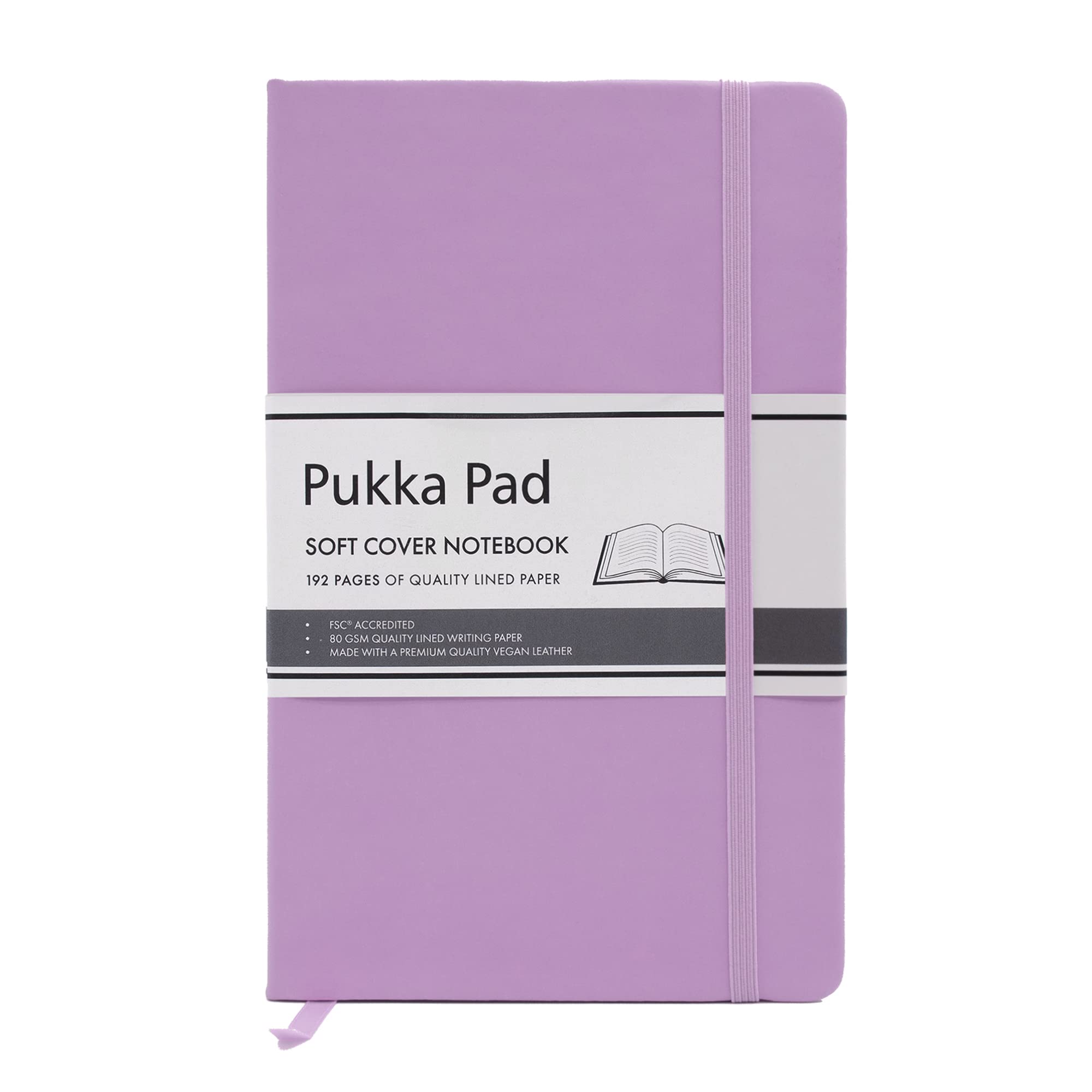Pukka Pad, Soft Cover Notebook, 192 Pages of 80GSM Acid-Free Lined Paper, Vegan Leather Cover with Inner Pocket