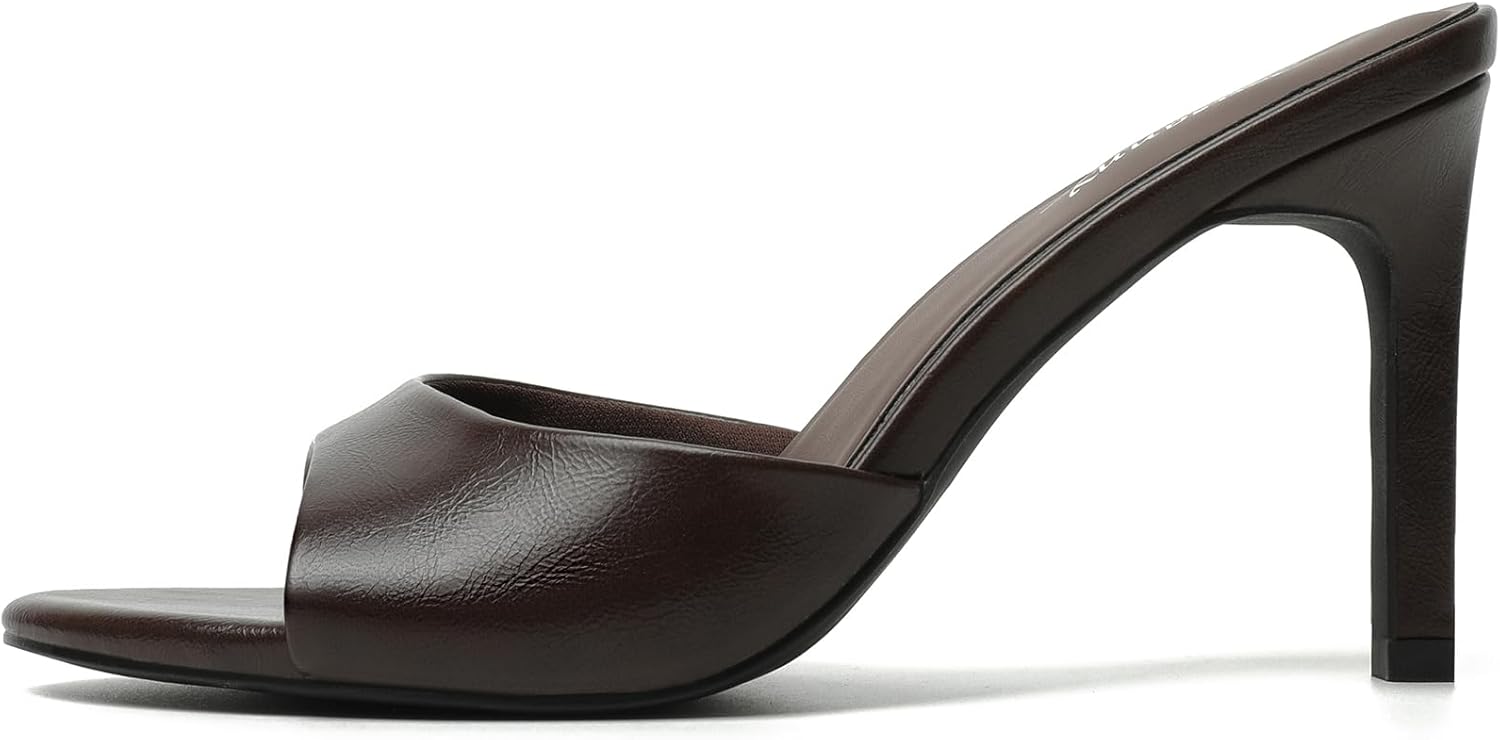 Susanny Women's Sandals Heels Mule High Heels Pointed Open Toe Sandals Sexy Slip on Heeled Summer Casual Wedding Prom Party Comfortable Dressy Shoes - Image 6