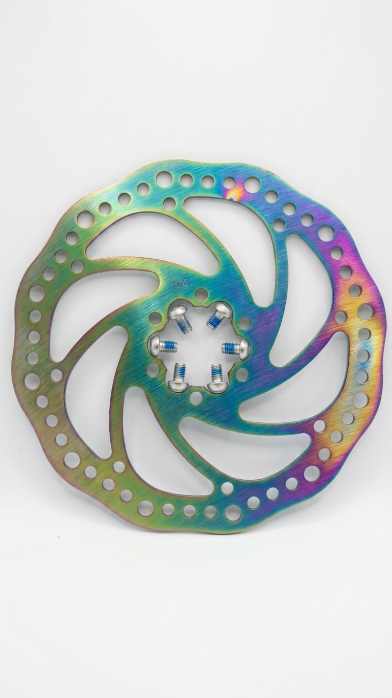Rainbow Disc Brake Rotor, 160mm, 6-Bolt, Multicolor, for MTB and Road Bicycles-image-30