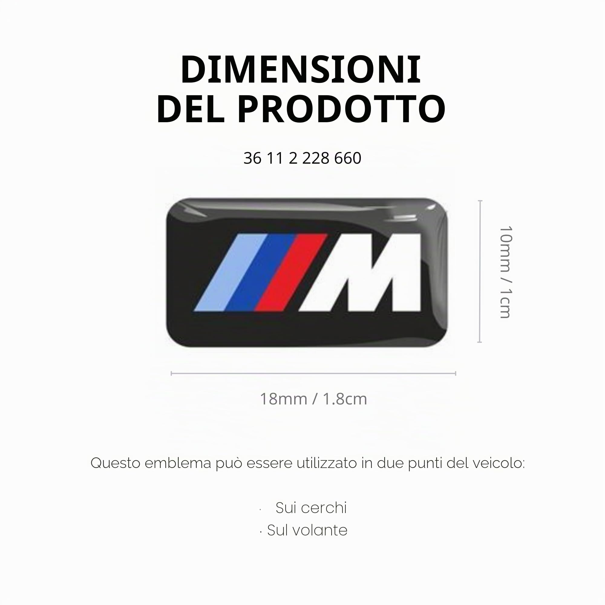 BMW Stemma Originale Serie M 36112228660 Multicolore