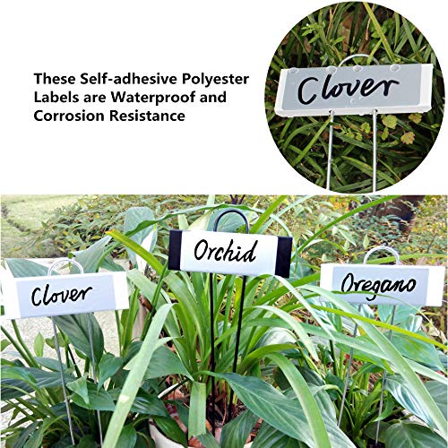 Amatory Garden Markers Signs Plant Labels Tags Metal Gardening Planting Seedling Nursery Reusable Waterproof 18 PCS and Self-Adhesive Labels 36 PCS (White-10.7")
