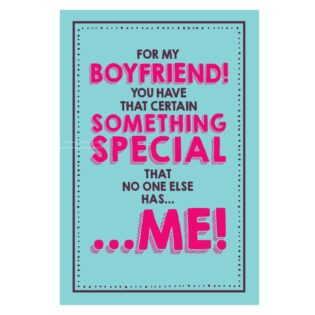 Emotional Rescue Birthday Card Boyfriend, For My Boyfriend You Have that Certain Something Special….., Partner Birthday Card, Blue