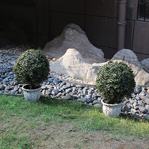 Kissilk 2 Pack Artificial Boxwood Topiary Ball Tree,Bushes Potted Plants Uv-Proof Leaves 21" Tall 16" Wide Artificial Potted Shrubs For Home Office Outdoor And Indoor Decor #TOP4