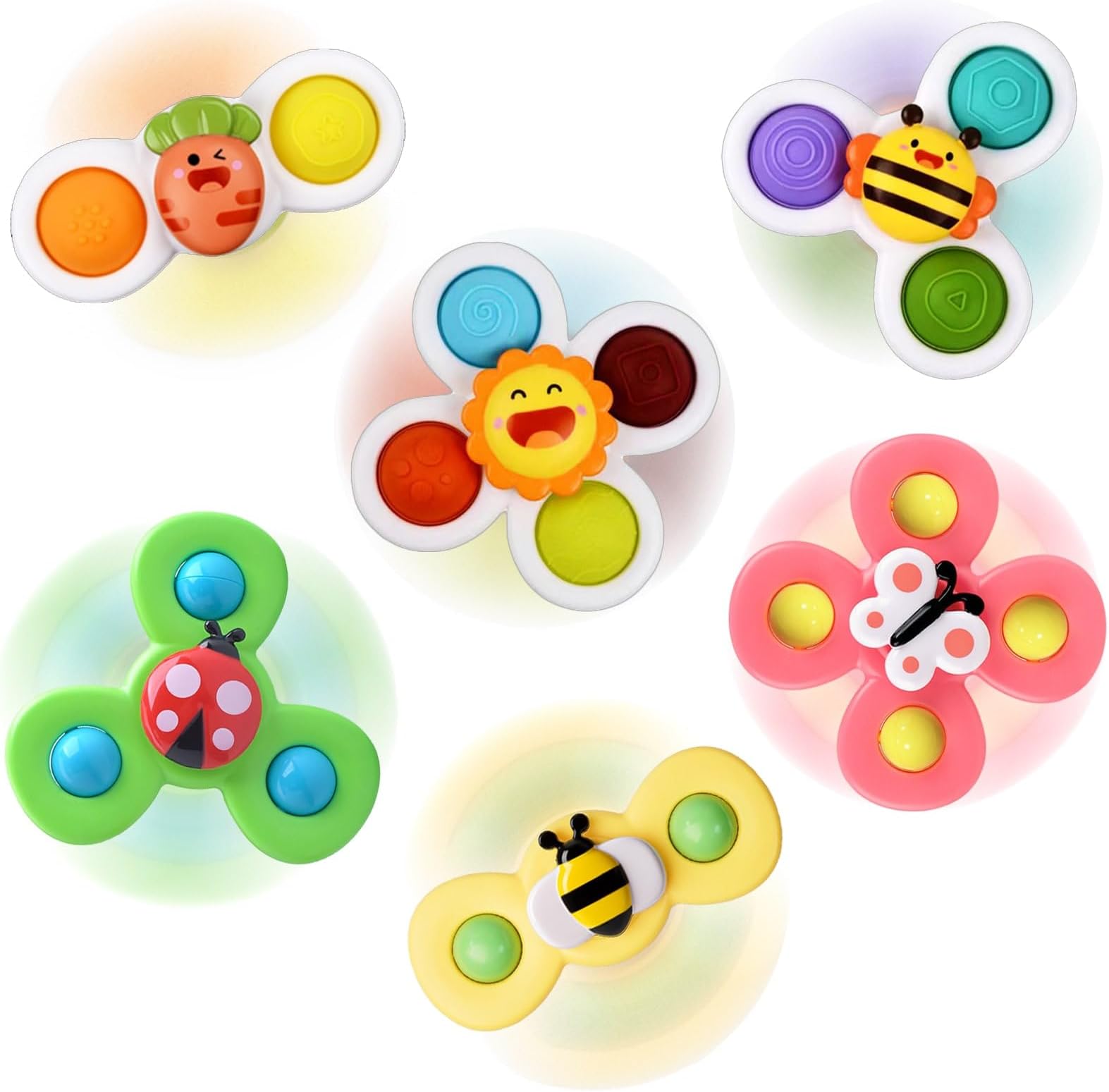 - Suction Cup Spinner Toy for Baby - Suction Cup Fidget Spinner Toys Bath Toys Window Spinning Top Baby Toys 12-18 Months Christmas Birthday Gifts for 1 2 3 Boys Girls Sensory Toys for Toddlers 1-3