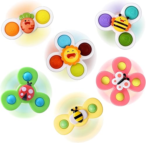 Juguetes giratorios de ventosa para bebé - Juguetes giratorios de ventosa con ventosa para baño, juguetes giratorios de ventana, juguetes giratorios