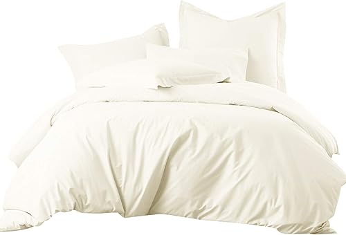 Juego de edredón de 8 piezas, 100% algodón, color marfil liso, a rayas, blanco, incluye un juego de sábanas + un juego de funda de edredón + edredón