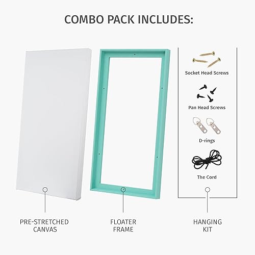 Miniatura 5 de Paquete económico de lienzo estirado de 8 x 10 pulgadas de profundidad y marco flotante para tus pinturasobras de arte, arte de pared, decoración de