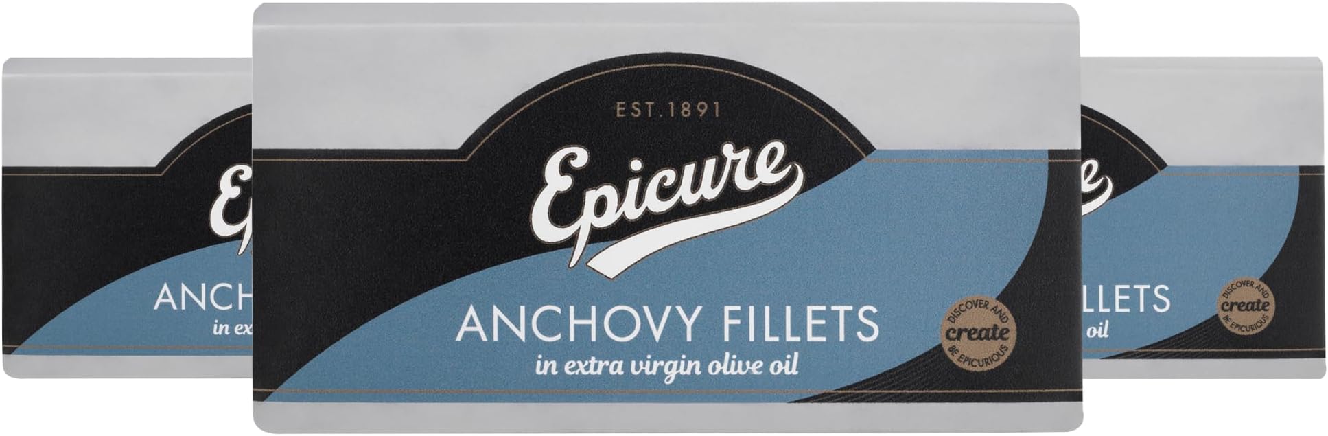 Mediterranean Tinned Anchovy Fillets in Extra Virgin Olive Oil, Rich Omega-3 Premium Cuisine, 50 g (Pack of 12)