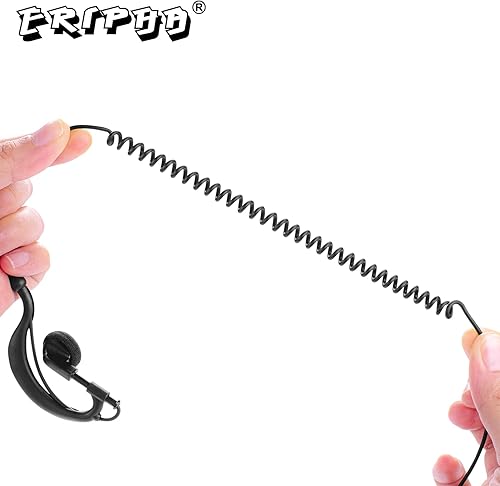 Miniatura 6 de ERIPHA Auricular de 1 pin compatible con Cobra CX112 CXT195 Radio Walkie Talkie, auriculares de 0.098 in en forma de G con micrófono PTT