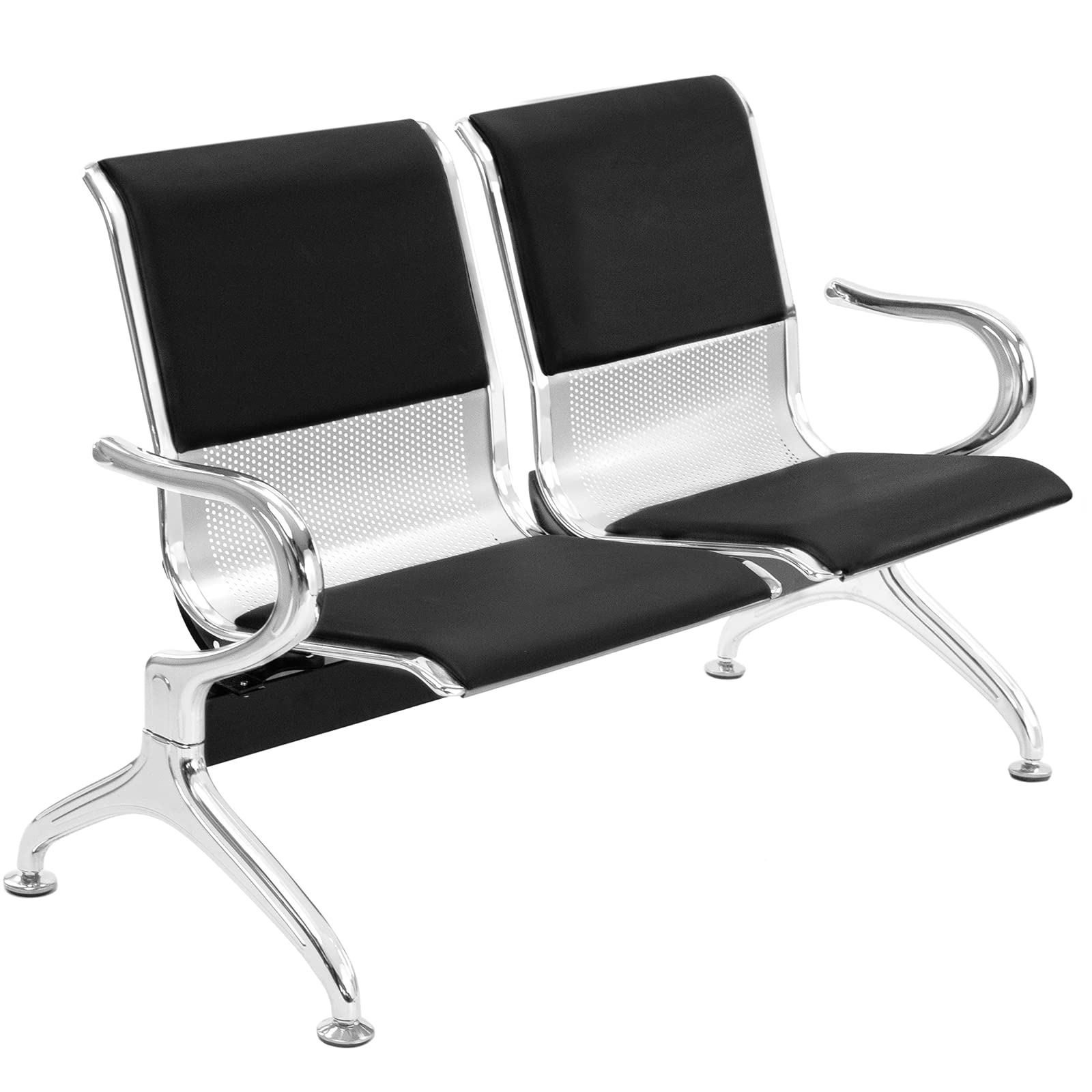 PrimeMatik - Chaises sur poutre pour salle d'attente avec 2 sièges ergonomique rembourrés