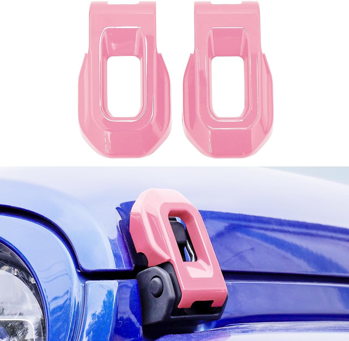 Barong for 2018-2026 Jeep Wrangler JL JLU & 2020-2026 Gladiator JT Exterior Accessories Hood Latch Lock Catch Brackets Cover Trim - Pink