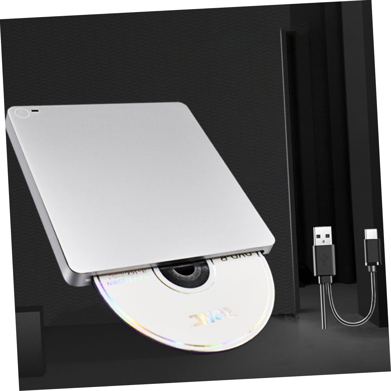 Tofficu Graveur DVD Externe à Chargement Slot USB 3.0 Type-c Argenté