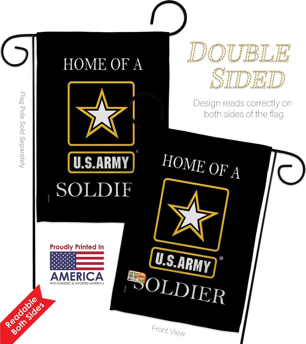 Army Soldier Front Porch Decor 2 Pcs Banner Room Wall Art Flag Patio Lawn Garden Outdoor Decorations Indoor Tapestry Yard Signs Armed Forces American Military Veteran Retire Official Made In USA