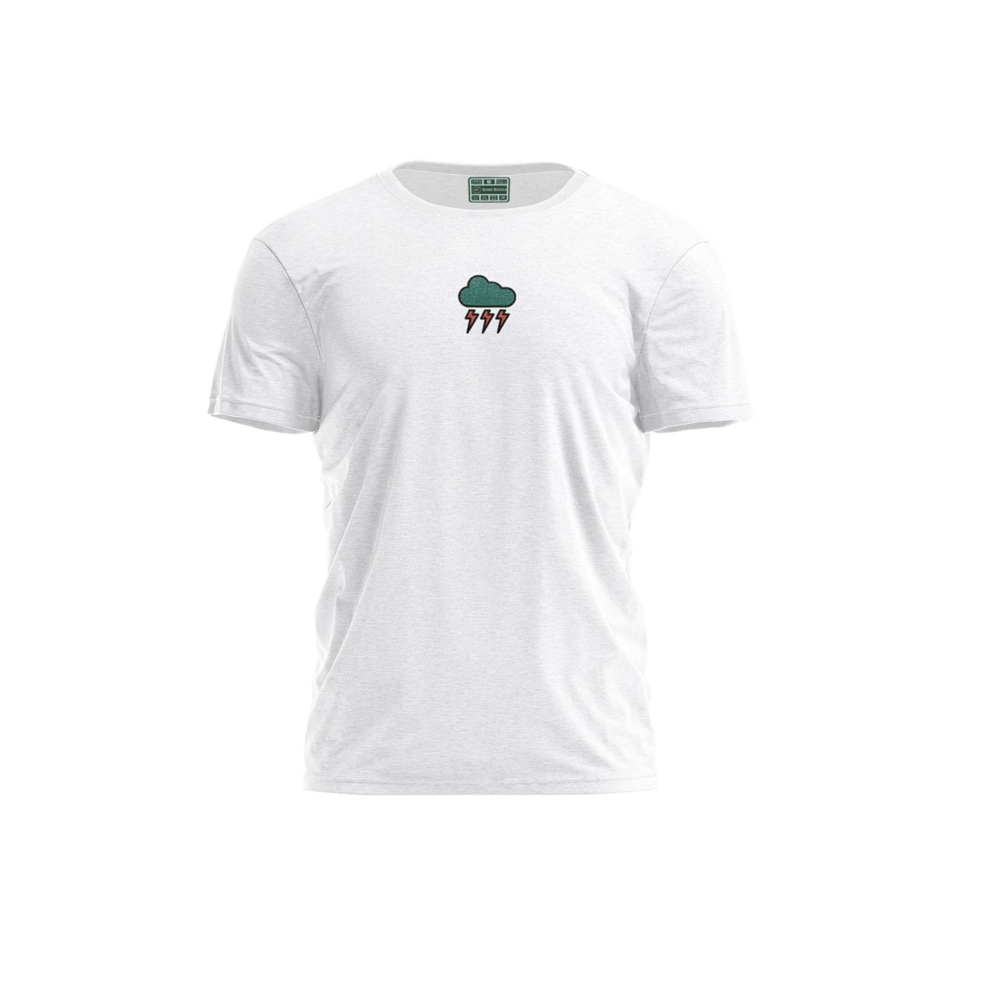 Bona Basics, Digitally Printed, Men's Basic T-Shirt,%100 Cotton, White, Casual, Men's Tops, Size: S