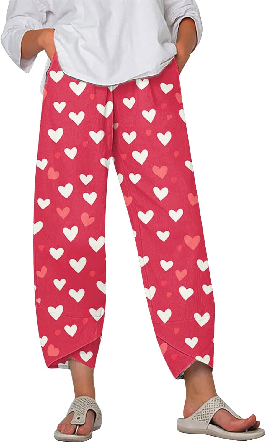 MARSVOVO Fashion Pants for Women Soft Wide Leg High Waisted Trousers Casual Summer Slacks with Pockets