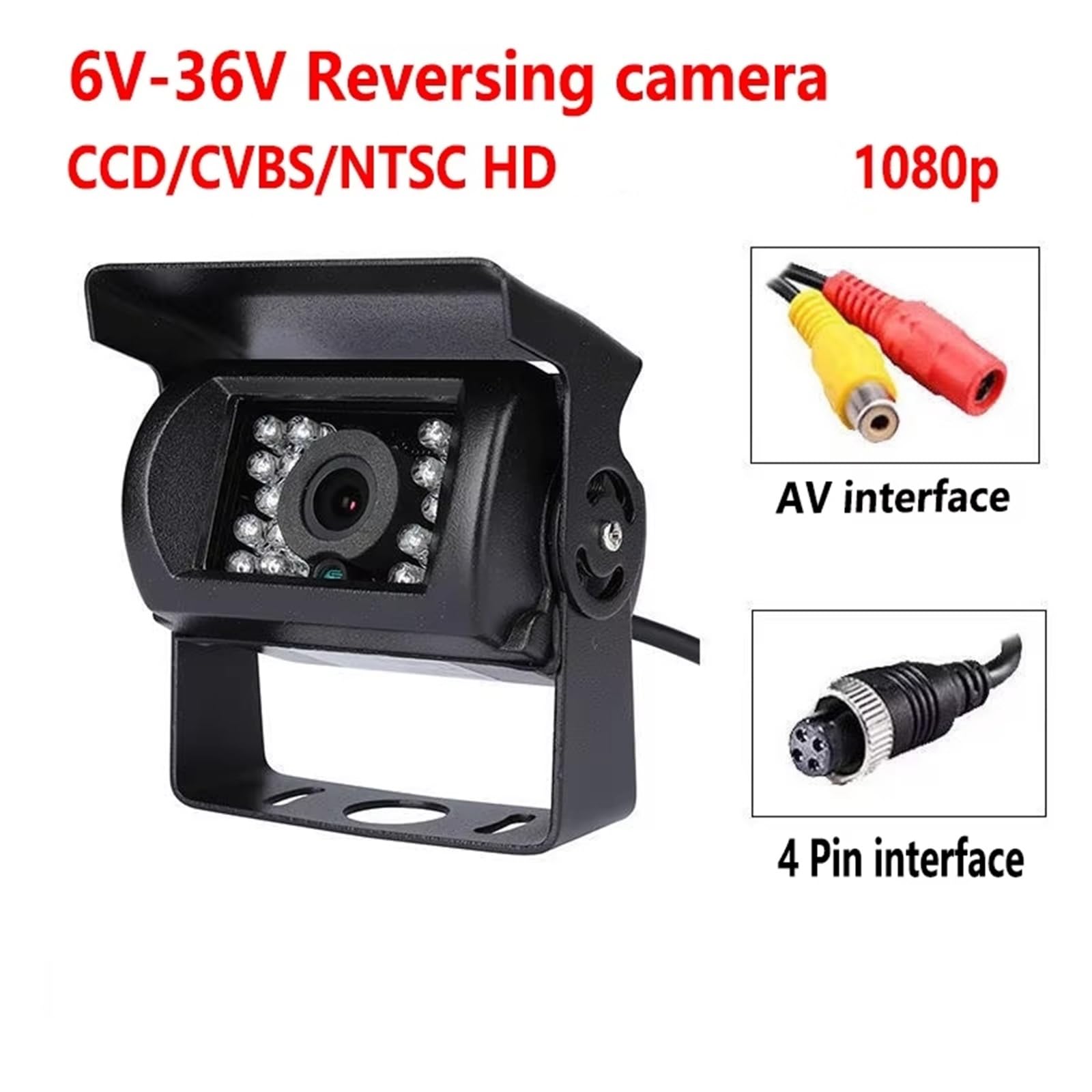 Ricambi auto Telecamera Posteriore CCD HD Parcheggio Pickup Rimorchio Per Camion Veicolo Impermeabile Notturno Per Carichi Pesanti 18 IR Mirino per auto(Orange)