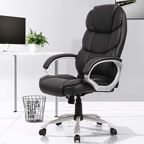Silla de oficina ergonómica silla de escritorio silla ejecutiva con respaldo respaldo respaldo alto de piel sintética silla de ordenador altura