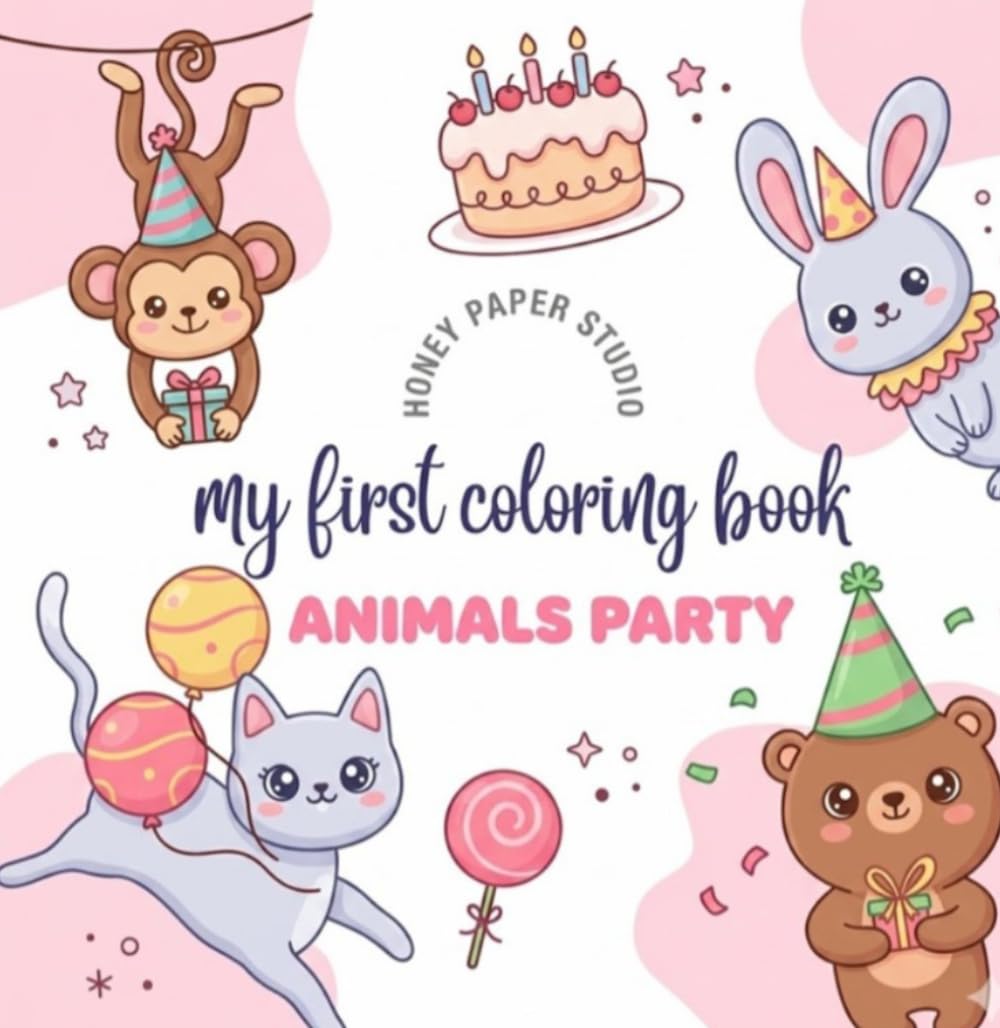 Baby Animals Birthday Party Coloring Book: Cute and Fun Birthday Coloring Adventures for Kids Ages 5–9