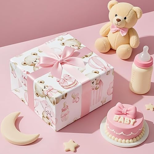 Vista 42 de WRAPAHOLIC Papel de regalo reversible, mini rollo, 17 pulgadas x 33 pies, adorable diseño de gato y azul sólido para cumpleaños, vacaciones