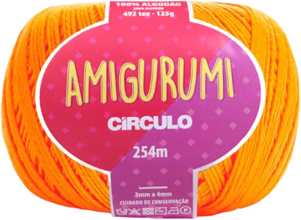 Fio Amigurumi Linha Novelo 254m 125g 4456 LARANJA