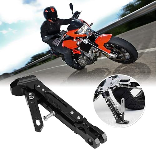 Miniatura 5 de Soporte para motocicleta, accesorios de motocicleta Modificado CNC Trípode ajustable Kickstand Soporte lateral