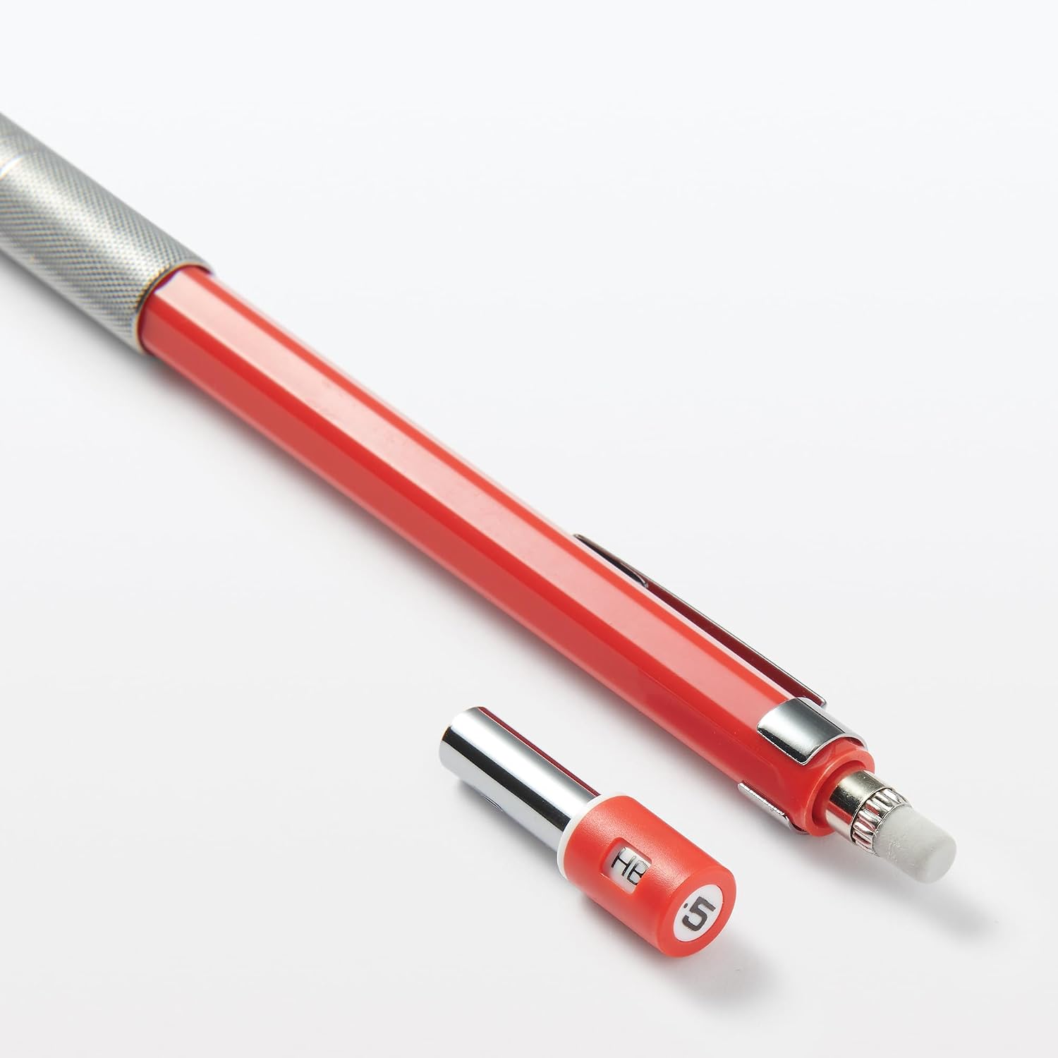 MUJI NBD49A3A Low Center of Gravity Mechanical Pencil, Red, 0.5mm