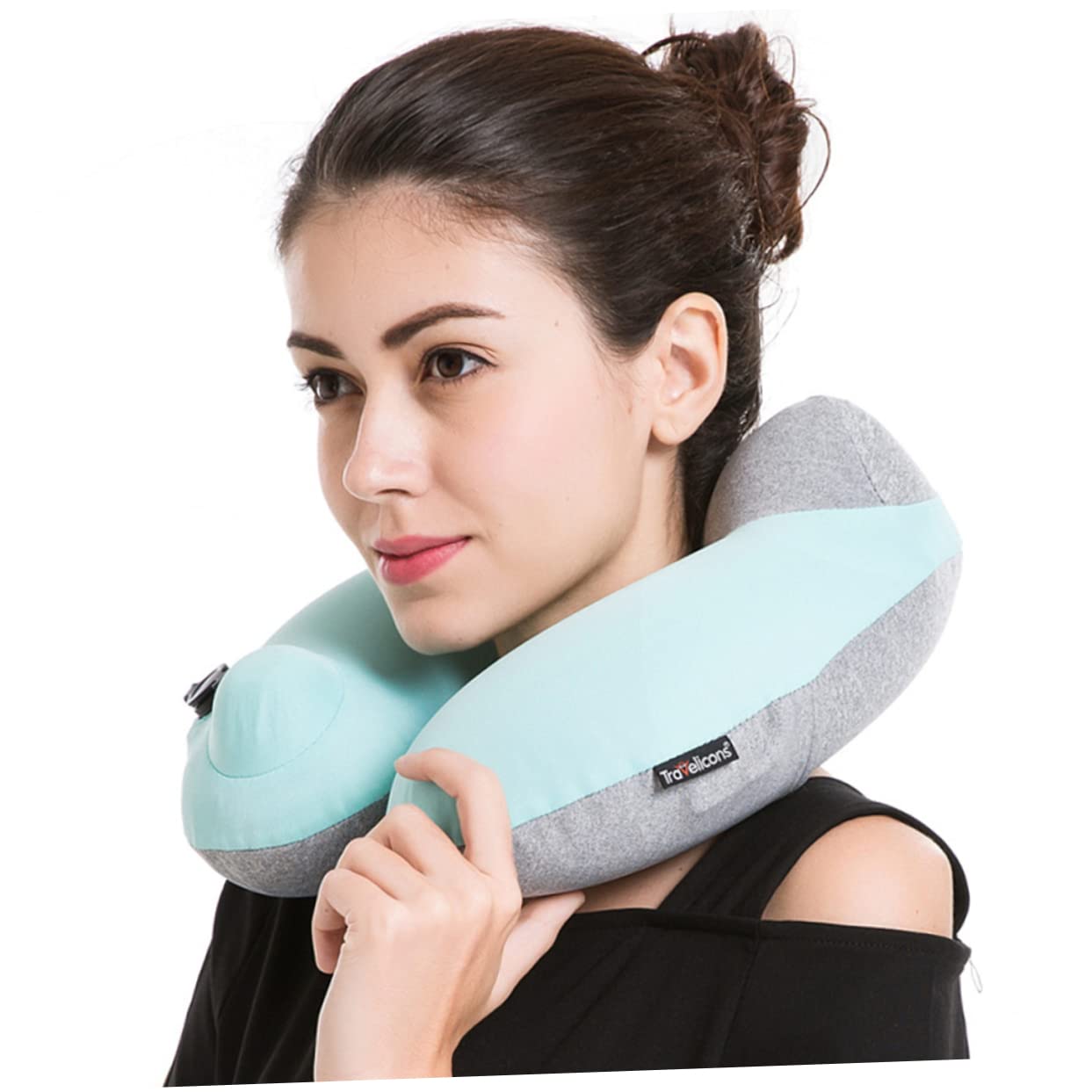 Almohada Inflable Viaje Cuello u Almohadas Aire Cervical Ligera para Dormir Lavable