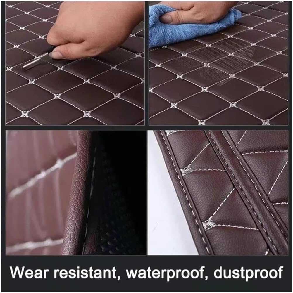 Fully Surrounded Trunk Mat for MG4 EV for MG 4 EH32 2022-2023 Electric Hatchback Waterproof Pad Rear Cargo Tray Trunk Decoration Car Mats Boot Liner Protector(Beige 3dB)