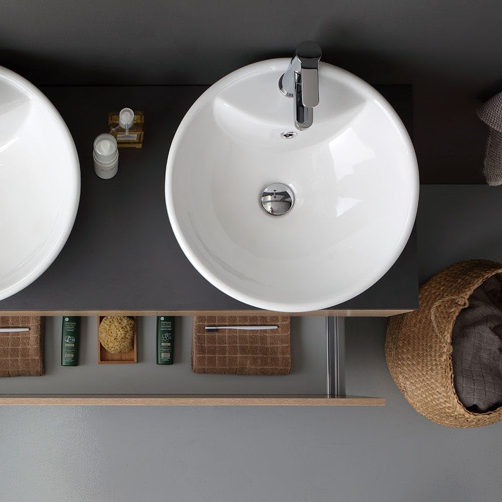 Kiamami Valentina - Mueble de baño de Roble Natural 120cm con Espejo 120x60 | Sol