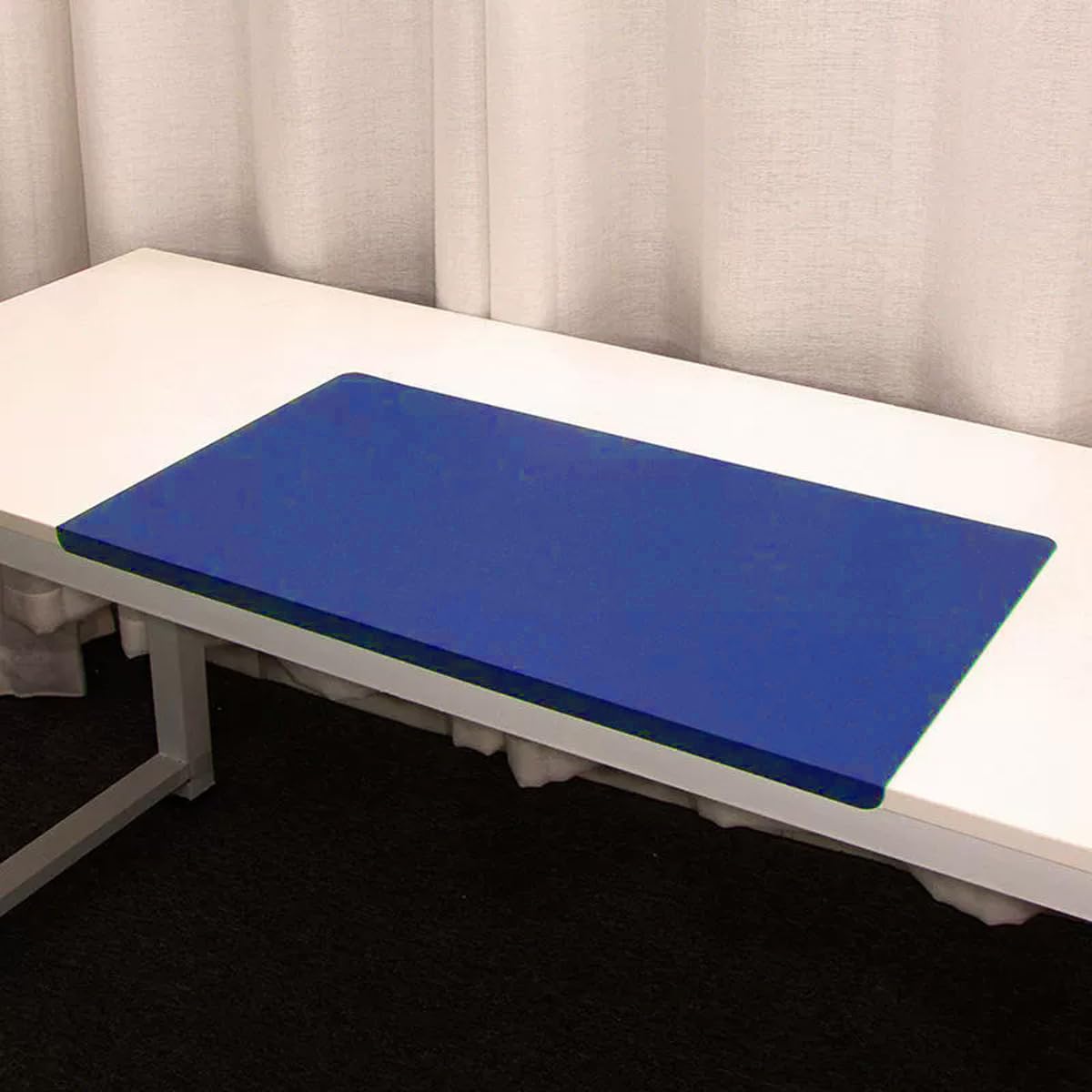 Desk Pad with Edge Protection, PU Leather Desk Mat, Waterproof Non-Slip Table Pad Durable Desk Writing Mat for Office Work Home Typing Game (Blue,60x40cm)