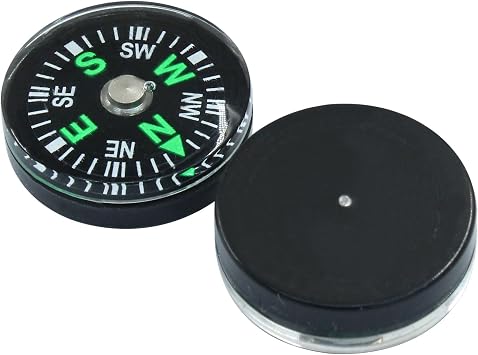15Pcs 20mm Mini Pocket Compass Bulk, Button Compass Accessories for Kids Outdoor Hiking SurvivalBlack