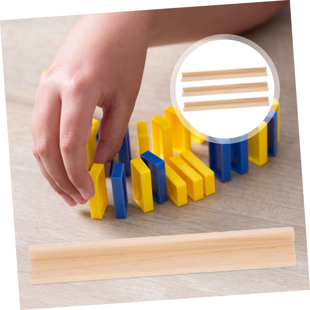 Uonlytech 20 Pezzi Supporti per Domino in Legno, Organizer Multifunzionale Stabile da 19cm, Accessorio per Giochi da Tavolo e Carte da Gioco