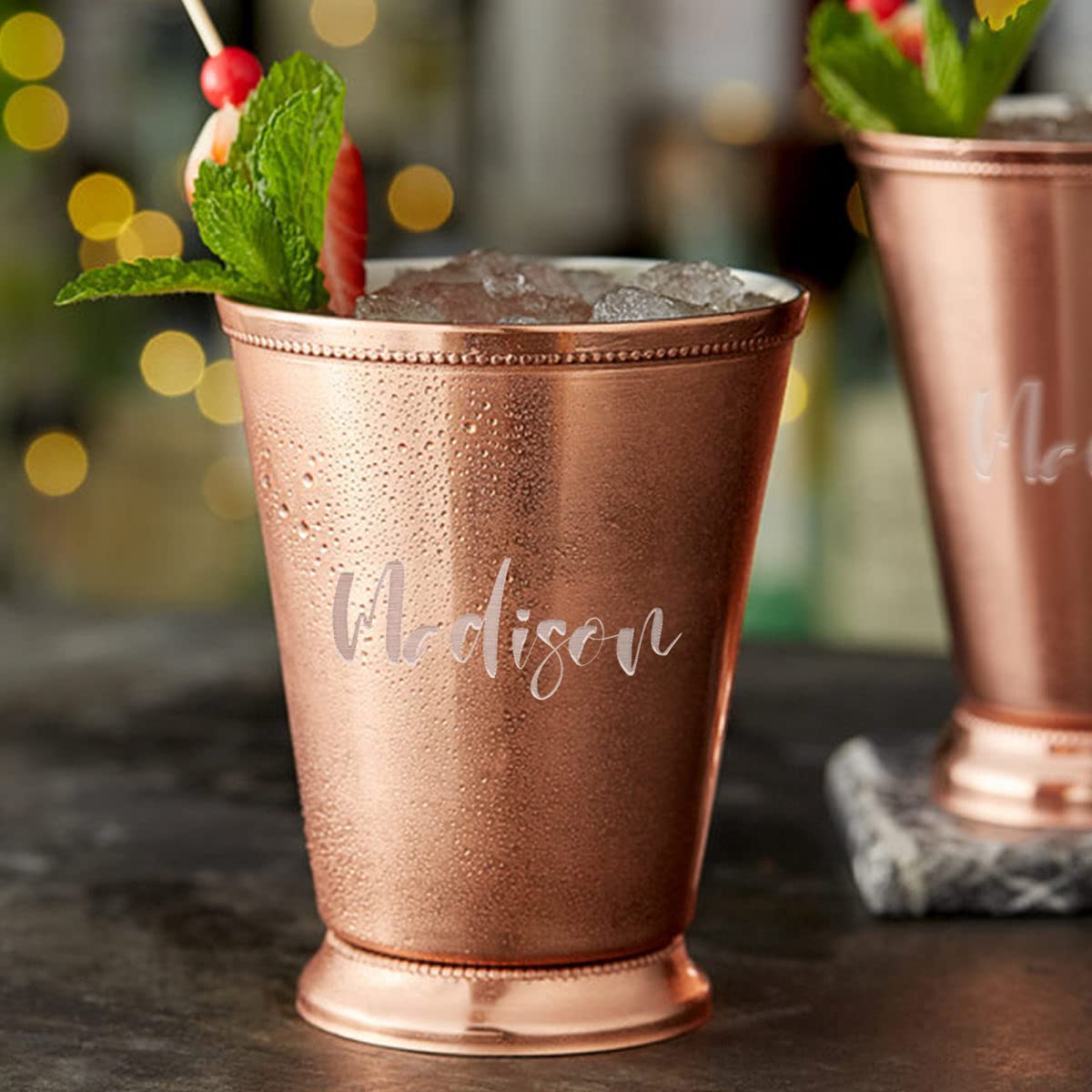 Sofia's Findings Personalized 16 oz. Mint Julep Cup w/Beaded Detailing - Silver