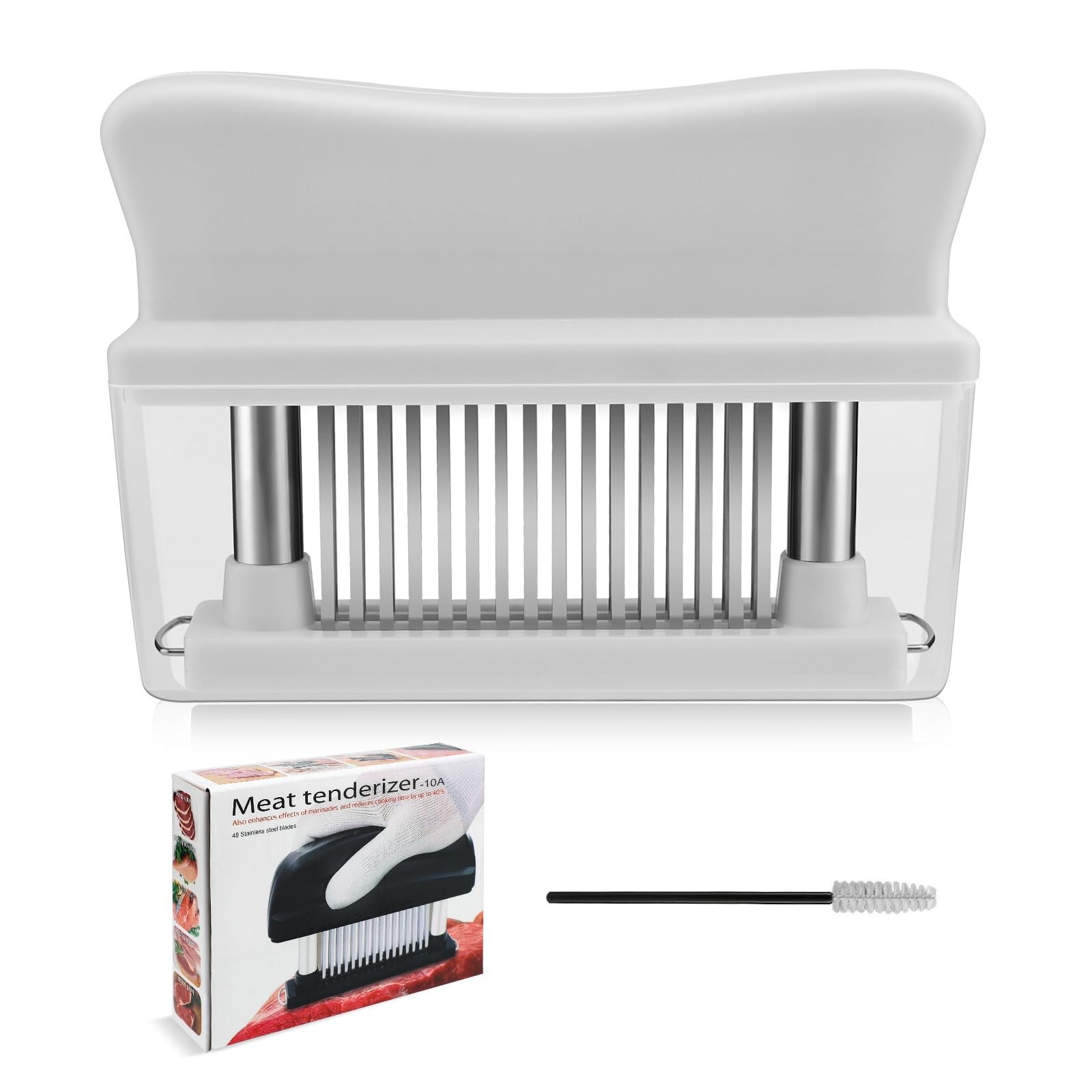 Meat tenderizer,Meat tenderizer needle,Meat tenderizer needle tool,48 sharp stainless steel pin Blades,Steak Tenderizer,Kitchen Tool,Meat marinade tools,Easy to use and clean
