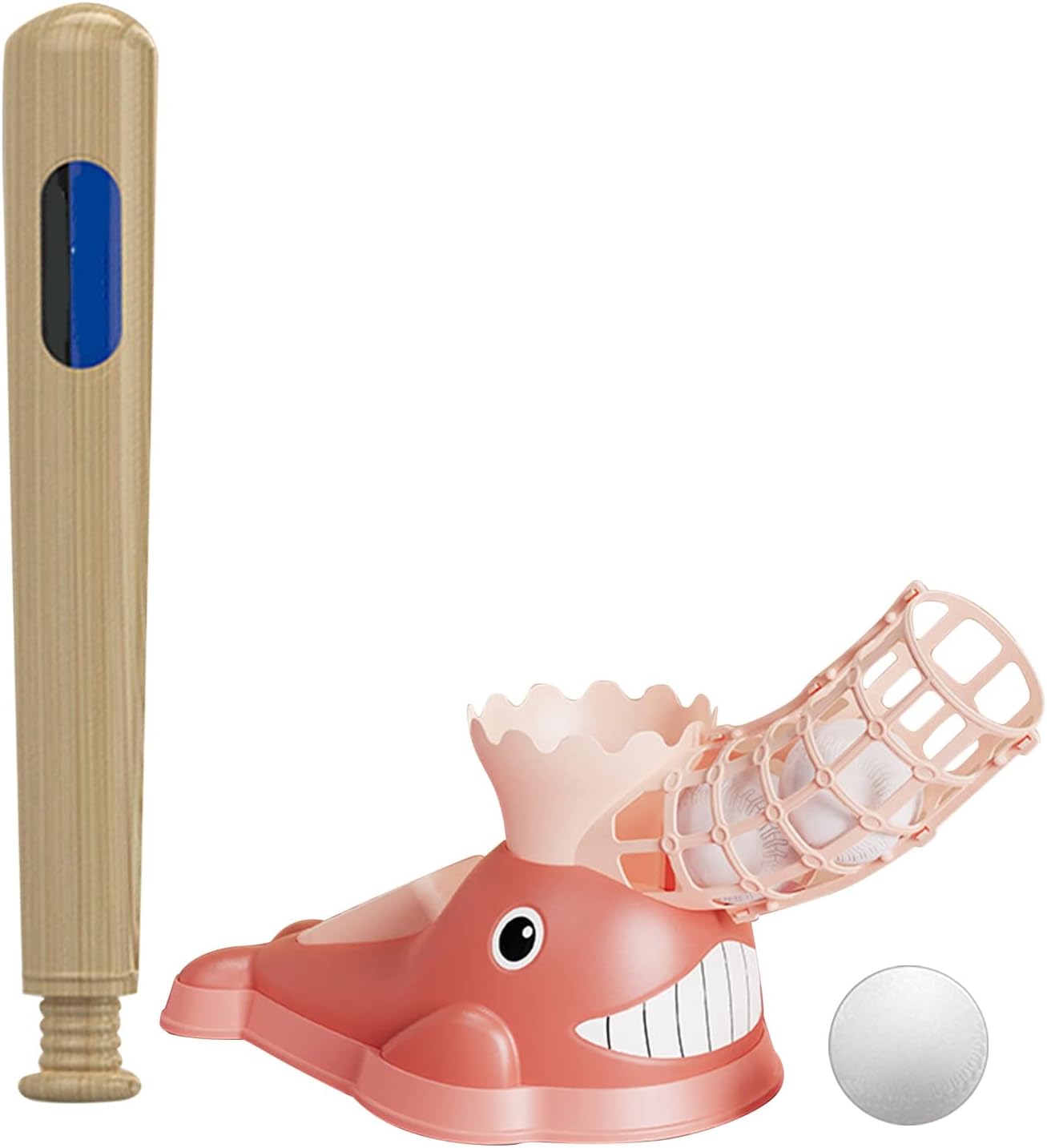 Pitch Baseball Batting Machine with Retractable Design for Kids - Promotes Physical Fitness - Great for Childrens Sports Enthusiasts (Pink)