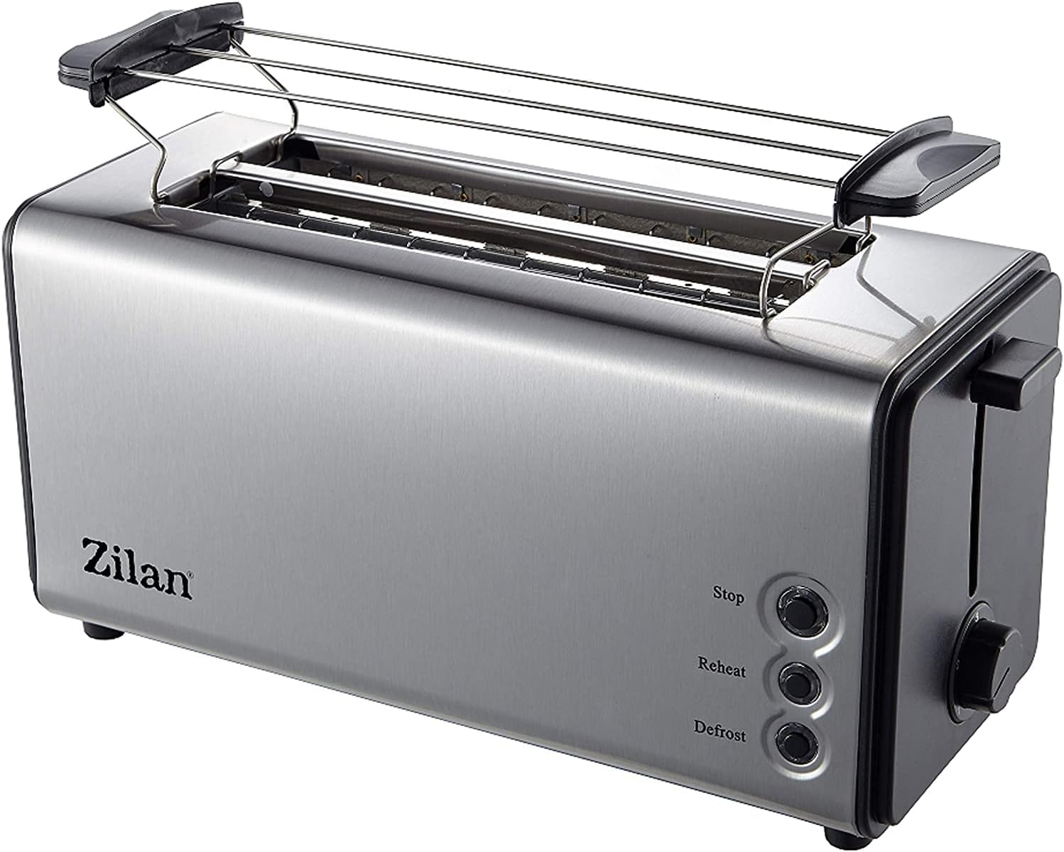 Cecotec Verticale Broodrooster 4 Korte Gleuven Toastin' time 1700 Dubbel Inox. 1700 W, 4 Sneetjes Brood, Brede Gleuf 3,8 cm, 2 Broodjesrekken en Kruimellade, Roestvrij Staal