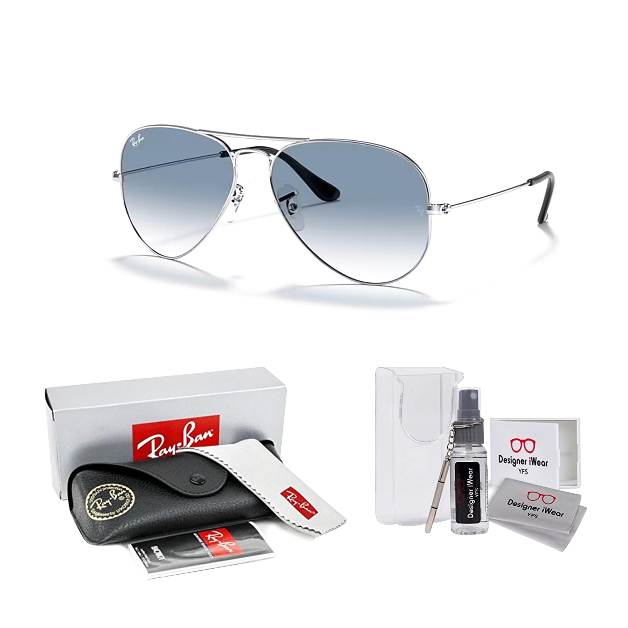 Ray Ban RB3025 003/3F 58M Silver/ Light Blue Gradient Aviator