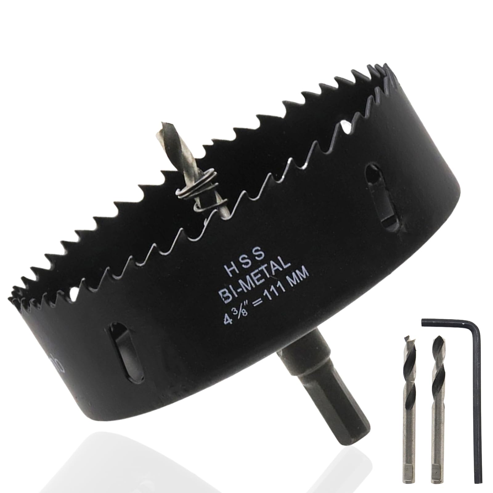 4-3/8"/111mm Hole Saw BI-Metal Hole Saw Cutter for Metal, Drywall, Plastic and Wood
