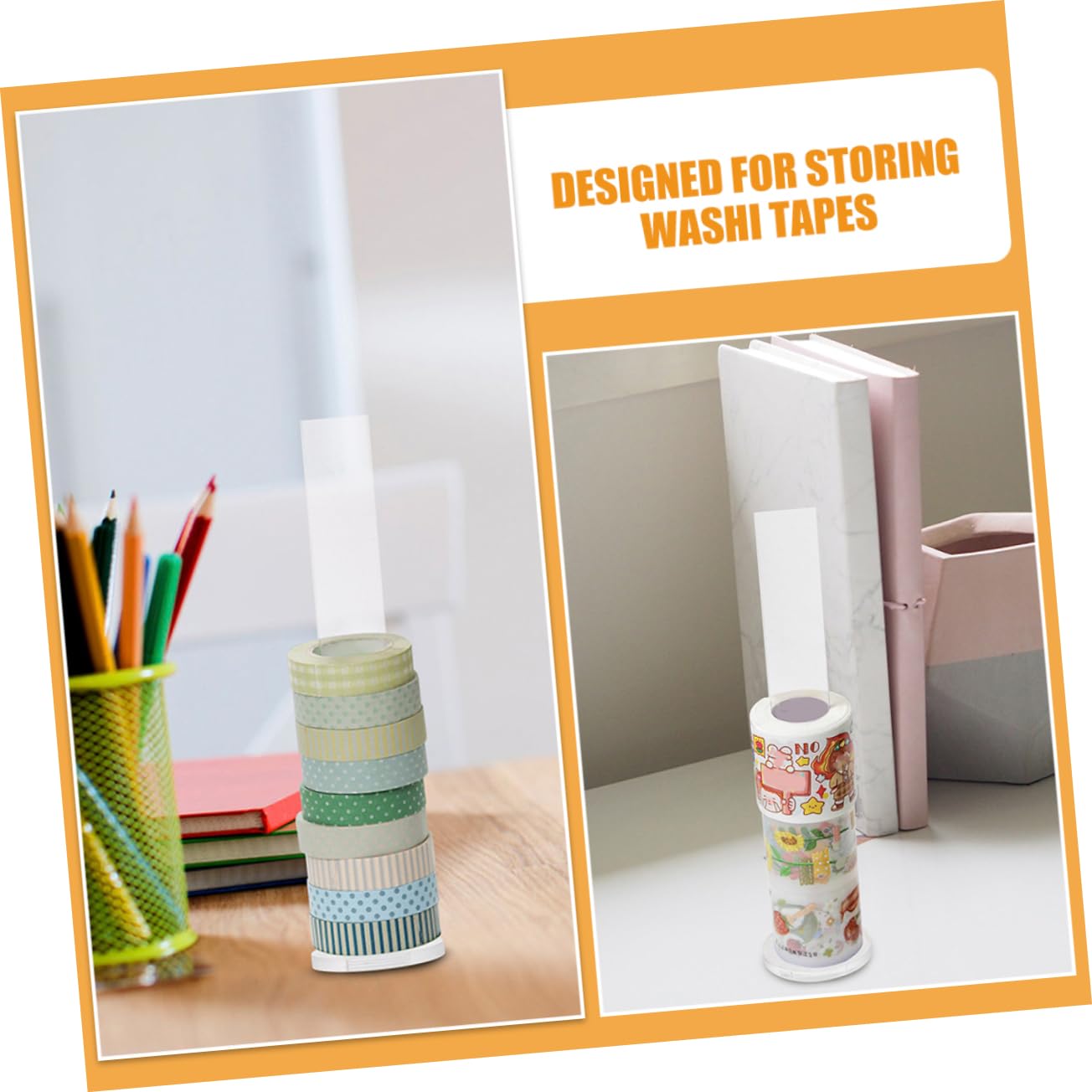SHINEOFI 12pezzi Supporto Trasparente Per Nastro Adesivo Da Organizzatore Facile Da Montare Design Semplice e Moderno Per Casa e Ufficio Resistente e Pratico Per Tenere Ordine Tuoi Nastri