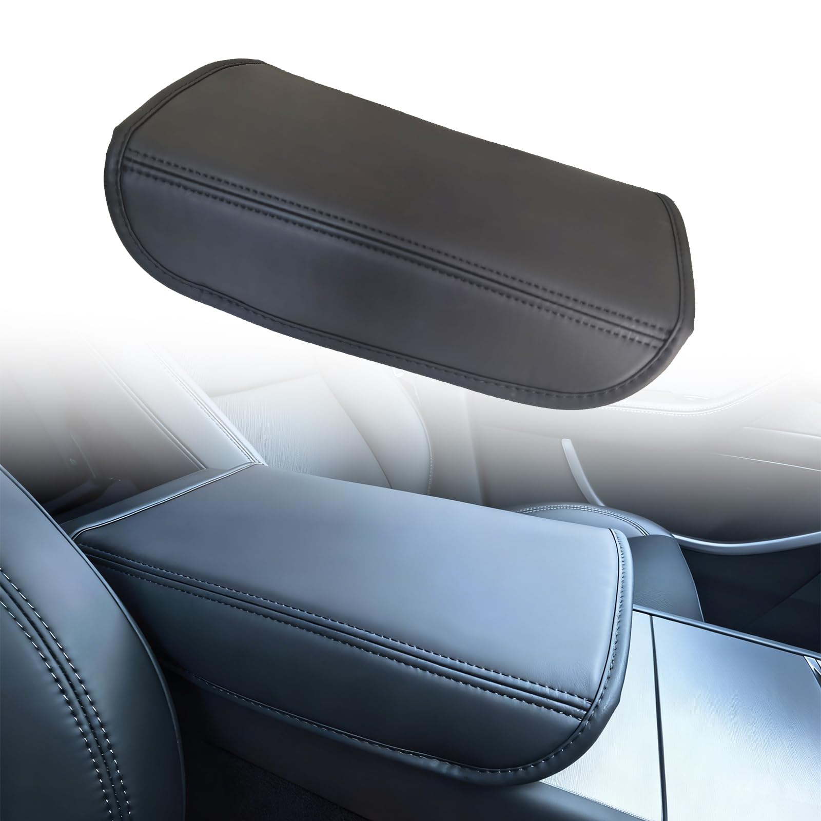 Rmnhd Tesla Armrest Cover for Model 3 (2017–2024) & Model Y (2020–2024), Soft Padded Center Console Armrest Protector, Comfortable Elbow Support, Easy